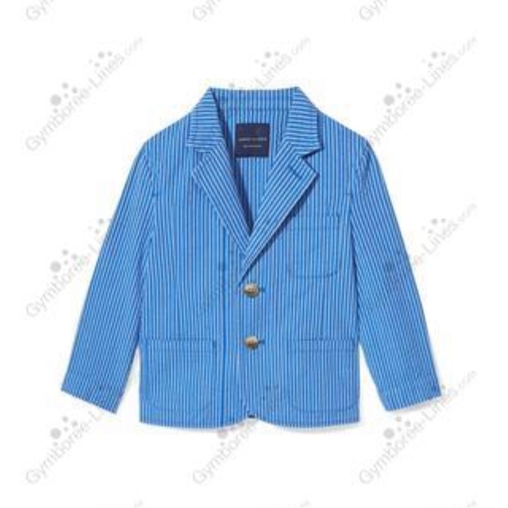 Janie And Jack Striped Seersucker Blazer, Blue, Size 6, New With Tags